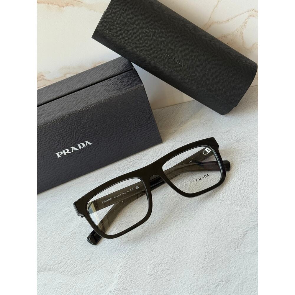 NEW Prada PR C03V Black Unisex Eyeglasses Frames - Picture 3 of 6